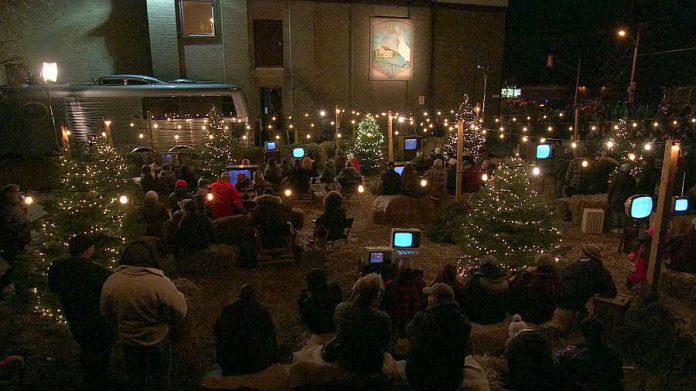 Screen capture of live stream of Neil Young concert from Omemee on December 1, 2017