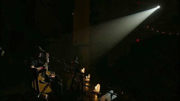 Screen capture of live stream of Neil Young concert from Omemee on December 1, 2017