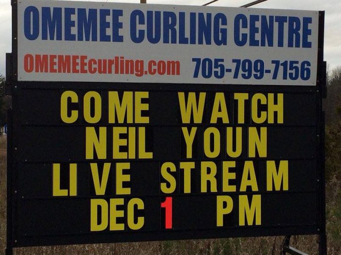 The Omemee Curling Centre will be streaming the concert from the TV in their lounge. (Photo: Anne Arnold)
