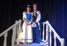 Grace De Mara as Cinderella and Dylan Macdonald as Prince Topher in Thomas A. Stewart Musical Theatre Program's production of Rodgers and Hammerstein's Cinderella, running from Thursday, December 14 to Saturday, December 16 at the Thomas A. Stewart Secondary School auditorium in Peterborough. (Photo: Sam Tweedle / kawarthaNOW.com)