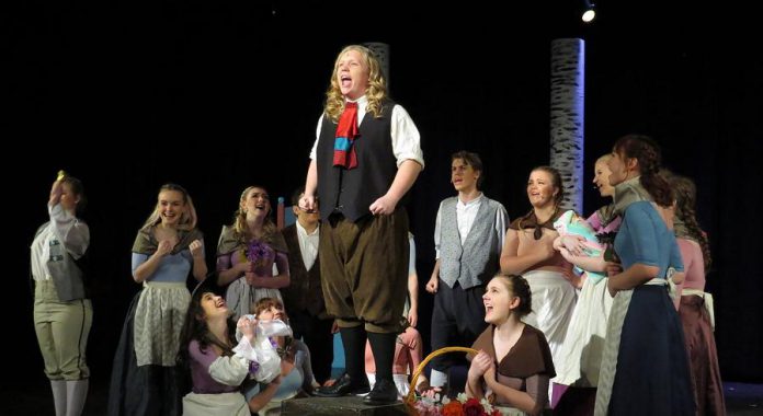 Hayden Henderson addresses the company as Jean-Michel.  (Photo: Celia Fehr)