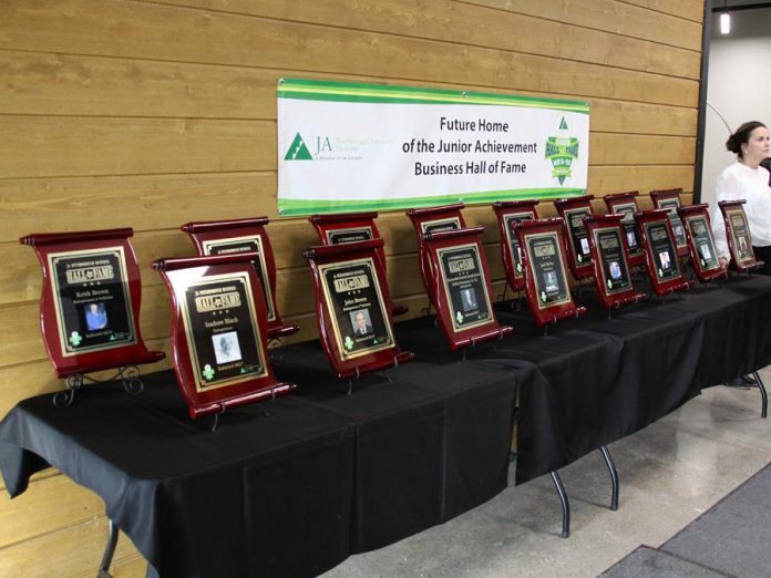 Plaques of this year's and previous years' inductees will be installed at the VentureNorth building in downtown Peterborough. (Photo: Jeannine Taylor / kawarthaNOW.com)