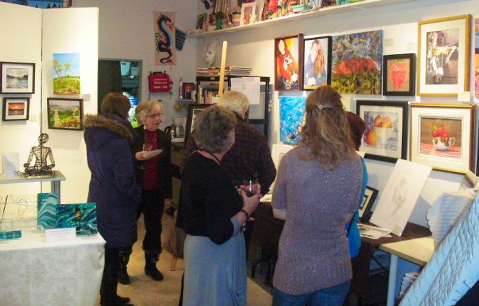 People browsing work from instructors and students at the Studio Soiree at Meta4's Port Perry location in 2015. Meta4 will be hosting its first Studio Soiree at its Peterborough location on January 5th. (Photo: Meta4 / Facebook)