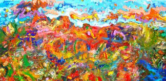This painting, part of the series 'Garden of Earthly Delights' by artist Peter Barron. will be on display this month at Evans Contemporary in downtown Peterborough. (Photo courtesy of Evans Contemporary)