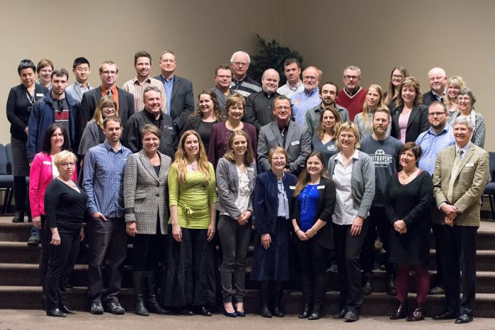 Community Futures Peterborough board members and clients at a celebration of funds allocated and work done in the community. (Photo courtesy of Community Futures Peterborough)