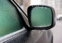 Freezing rain on car