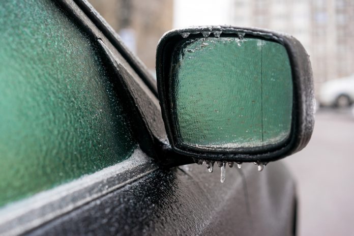 Freezing rain on car