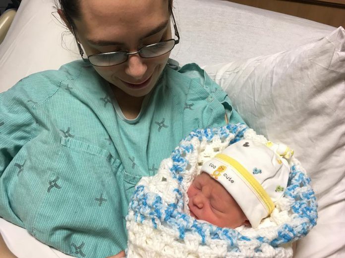 Emrys Gustav Green with his mom Rebecca Green at Ross Memorial Hospital in Lindsay. (Photo: Ross Memorial Hospital)