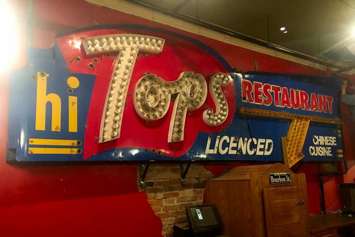 The iconic Hi Tops restaurant sign is now hanging in one piece on a wall in Hot Belly Mama's restaurant in downtown Peterborough. (Photo: Hot Belly Mama / Facebook)