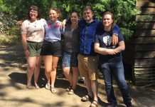 Kaleigh Martherus (second from left) was one of five summer students who worked last summer at Kawartha Land Trust with funding provided under the Canada Summer Jobs program. The federal government is accepting applications from employers for the 2018 program until February 2, 2018. (Photo: Kawartha Land Trust)