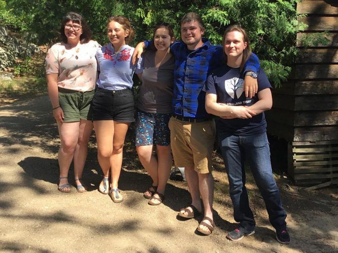 Kaleigh Martherus (second from left) was one of five summer students who worked last summer at Kawartha Land Trust with funding provided under the Canada Summer Jobs program. The federal government is accepting applications from employers for the 2018 program until February 2, 2018. (Photo: Kawartha Land Trust)