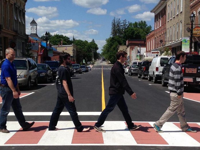 The Village of Millbrook in the Township of Cavan Monaghan revitalized its main street in 2016, including new crosswalks. Under Ontario's Main Street Revitalization Initiative, the township will be one of many municipalities in the Kawarthas to receive funding for similar improvements. (Photo: Nexicom / Facebook)
