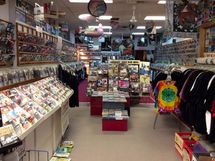 Mike Taveroff will begin selling off the store's inventory as of February 1st.  He will also sell some of his valuable music collectables, such as the Led Zeppelin balloon hanging from the ceiling. (Photo courtesy of Moondance)