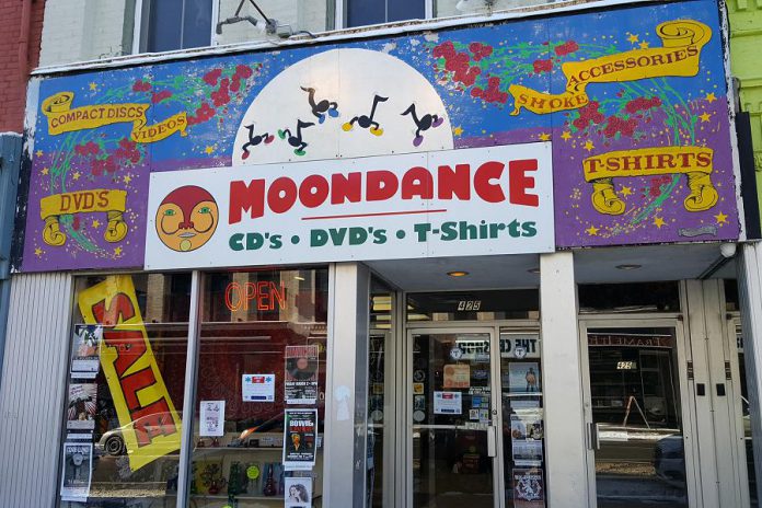 Mike Taveroff is closing his iconic Moondance store at 425 George Street North in downtown Peterborough after 46 years of operation. The store originally opened at 249 George Street in 1972 -- making it Canada's oldest independent music store. (Photo: Jeannine Taylor / kawarthaNOW.com)