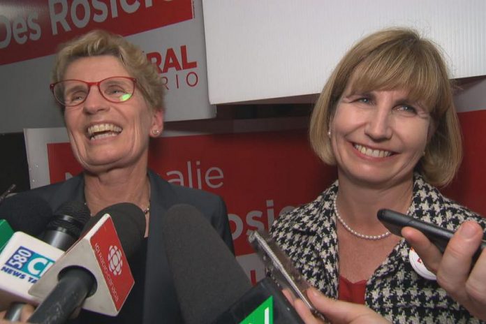 Nathalie Des Rosiers (right) with Premier Kathleen Wynne after being elected as MPP for Ottawa-Vanier in 2016. On January 17, 2018, Wynne appointed Des Rosiers as the new Minister of Natural Resources and Forestry. (Photo: Radio Canada)