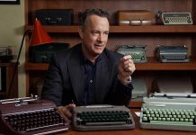 Tom Hanks in a scene from the award-winning documentary film "California Typewriter", an ode to the typewriter that opens the 2018 Reframe Film Festival. Typewriters will be set up at all venues during the festival so attendees can contribute to a community art project being created by Peterborough mixed-media artist Jeffrey Macklin. (Photo: American Buffalo Pictures)