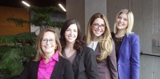 Wendy Hill, Alyssa Stewart, Catia Skinner, and Rosalea Terry have come together to launch 100 Women Peterborough, a philanthropic group that plans to donate $10,000 four times a year to a local non-profit or charitable organization. (Photo courtesy of 100 Women Peterborough)