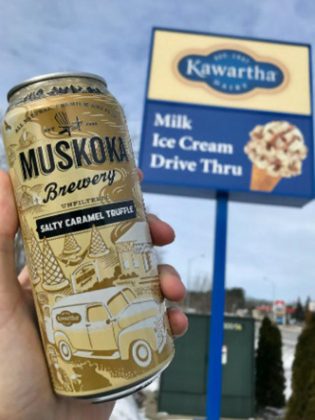 The can for Muskoka Lakes Brewery’s new Salty Caramel Truffle is also inspired by Kawartha Dairy. (Photo: Muskoka Lakes Brewery)