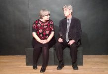 In "Old Love", Don Hughes plays Bud Mitchell, a divorced businessman pursuing a romantic relationship with recently widowed Molly Graham (Margaret Hughes), with whom he has been infatuated for 30 years. The romantic comedy runs at Lindsay Little Theatre from February 9 to 17. (Photo: Sam Tweedle / kawarthaNOW)