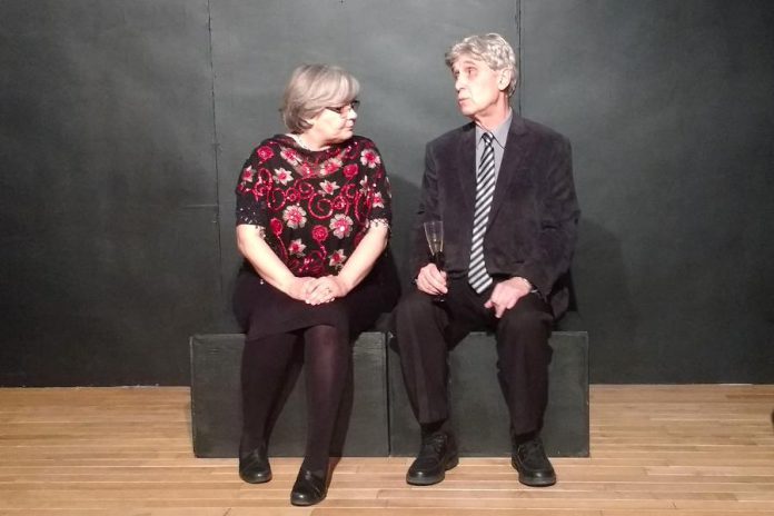 In "Old Love", Don Hughes plays Bud Mitchell, a divorced businessman pursuing a romantic relationship with recently widowed Molly Graham (Margaret Hughes), with whom he has been infatuated for 30 years. The romantic comedy runs at Lindsay Little Theatre from February 9 to 17. (Photo: Sam Tweedle / kawarthaNOW)