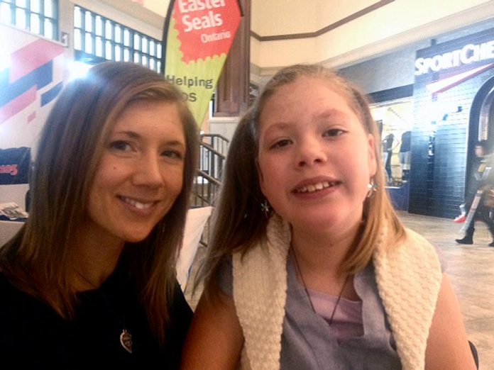 Proud mom April Lane with her daughter Kaydance, the returning Easter Seals Ambassador for 2018. (Photo: Paul Rellinger / kawarthaNOW.com)