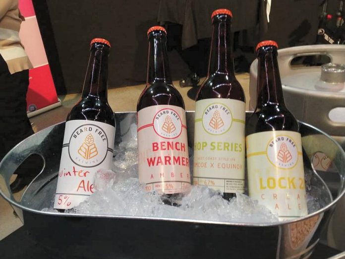 Beard Free Brewing took some of their brews to the 2018 Bears' Lair Entreprenurial Competition showcase, including a Winter Ale developed by Steveon Zablosky. (Photo: Beard Free Brewing)