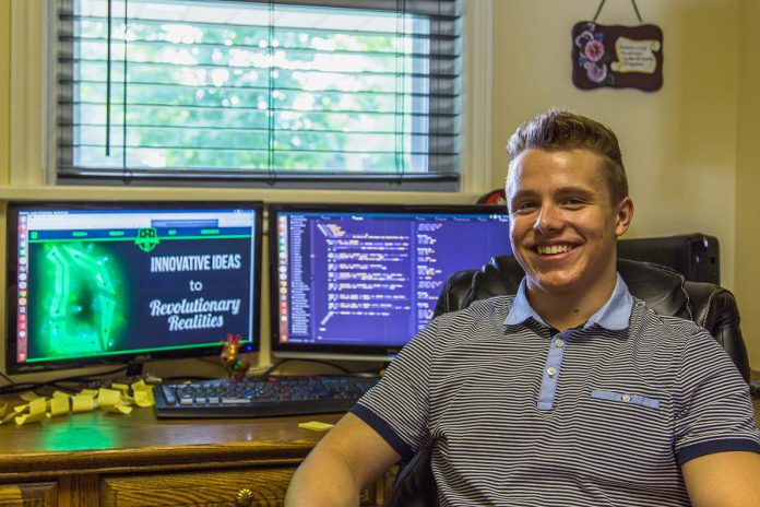 Issac McQuaide, the founder of web-based platform Dasfinity, was one of the participants in the 2017 Summer Company program. (Photo: Peterborough & the Kawarthas Economic Development)