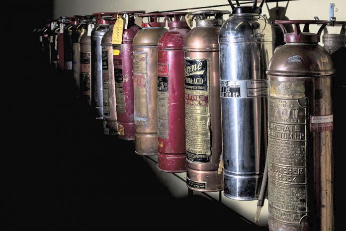 Antique fire extinguishers.  (Photo: Canadian Fire Fighters Museum)