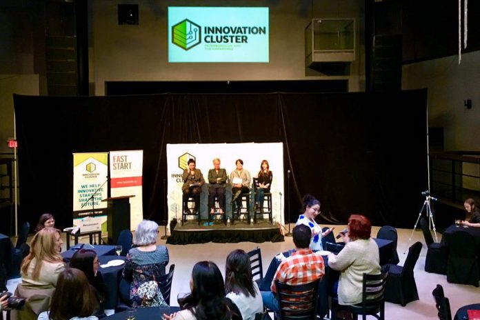 Hosted by FastStart Peterborough and the Innovation Cluster, this month's E-Connect featured a new panel discussion format. (Photo: Tammy Thorne / kawarthaNOW.com)