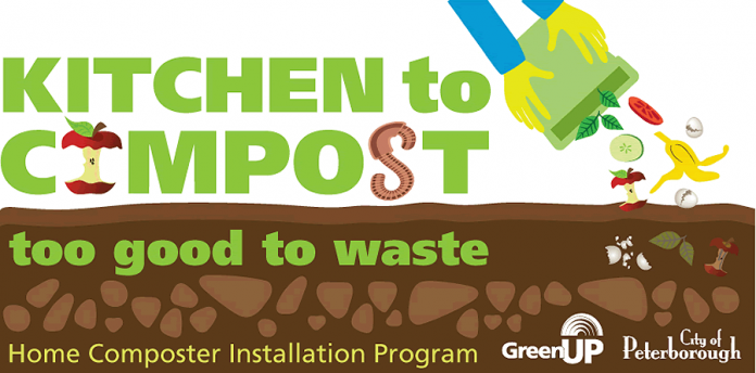 Curbside organics collection will collect curbside kitchen waste for residents beginning in fall 2019. In the interim, GreenUP is rolling out a new at-home compost installation program  in partnership with the City of Peterborough. The "Kitchen to Compost: Too good to waste" program will begin in May 2018.