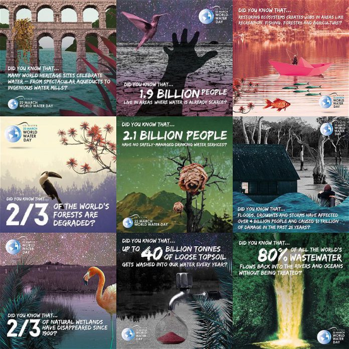 Facts about water from the UNESCO (2018) United Nations World Water Development Report 2018: Nature-based solutions for water. (Graphics: UN Water)