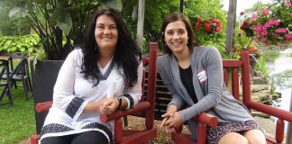 Cindy Windover, President of the Kawartha Chamber of Commerce & Tourism board, and Emily Ferguson, Resource Development Manager with Habitat for Humanity Peterborough and Kawartha Region. Both the Chamber and Habitat for Humanity, along with several other Chamber members, are hiring. (Photo: Kawartha Chamber of Commerce & Tourism)