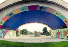 The City of Peterborough's Public Art Program is seeking Indigenous artists to create a new public artwork for Millennium Park to acknowledge Nogojiwanong on the traditional territory of the Michi Saagiig people. Pictured is a mural under the Hunter Street bridge in Peterborough by Toronto artist Kirsten McCrea that includes 'Nogojiwanong', the Anishinaabe name for what is now called Peterborough. (Photo: Kirsten McCrea)