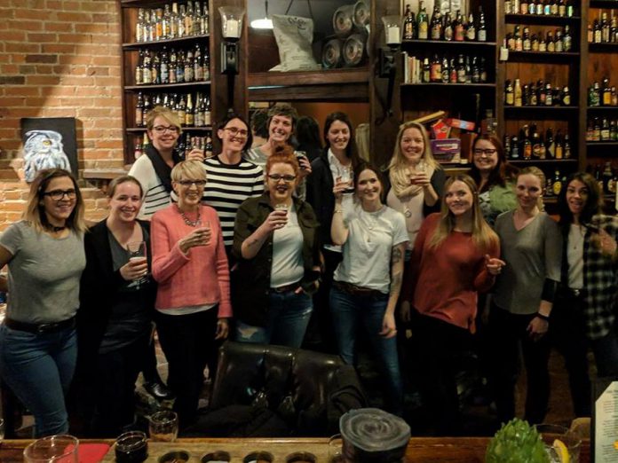 The January meeting of the Electric City Brigade of Beer Betches, held at the Olde Stone Brewing Company. (Photo: Travis Smith)
