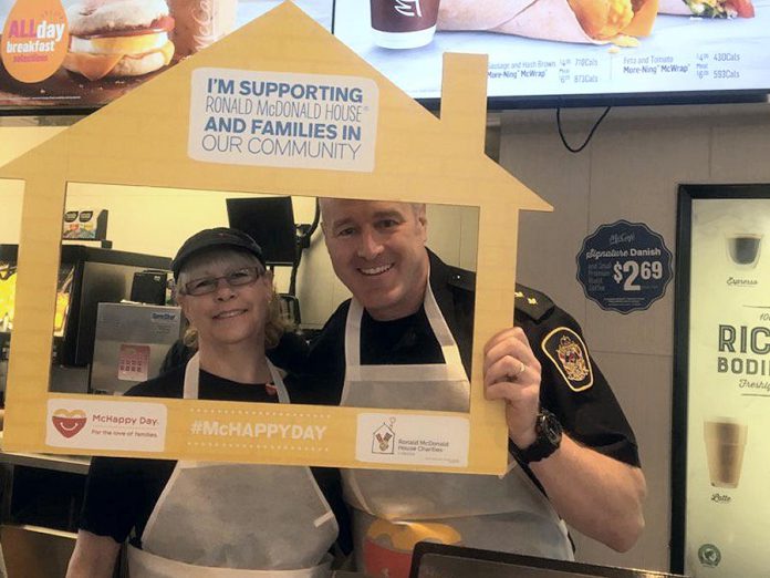 Kawartha Lakes Police Service Inspector Mark Mitchell volunteering in 2017. The 27-year veteran of the City of Kawartha Lakes Police Service will replace retiring Chief of Police John Hagarty in August 2018. (Photo: Mark Mitchell / Twitter)