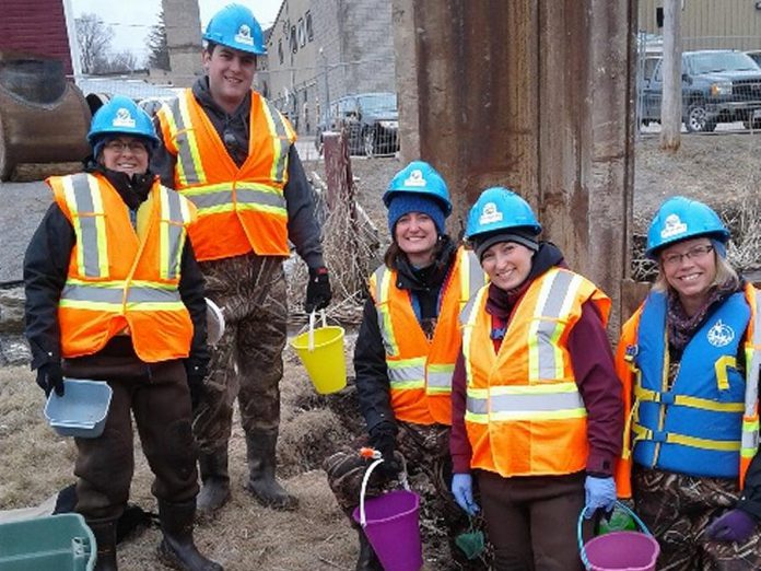 From left to right: Watershed Biologist Erin McGauley, Volunteer Dave Wood, Watershed Management Program Manager Meredith Carter, Planning Ecologist Jasmine Gibson, and Risk Management Official/Inspector Terri Cox with Otonabee Conservation. (Photo courtesy of  Otonabee Conservation)