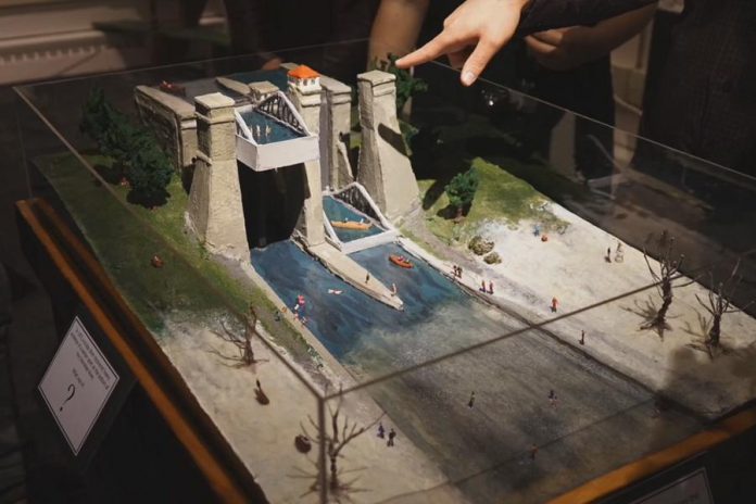 Students in last year's Museum Management and Curatorship program created an exisit called "Ebb and Flow: The Stories of a River City", which included this scale model of the Peterborough Lift Lock. (Photo: Jeff Chewka / Granite Point Productions)