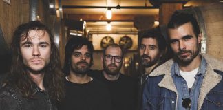 Calgary-based indie folk-rock band Reuben and the Dark (Brock Geiger, Ian Jarvis, Shea Alain, (Brendan) Dino Soares, and Reuben Bullock) are performing at Peterborough's Market Hall on March 15, 2018, with special guest Kalle Mattson opening. (Photo: Reuben and the Dark / Instagram)