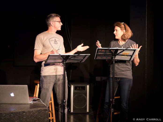 Since May 2017, Tamara Bick and Drew Antzis's 'Settle This Thing' has been a fixture at The Theatre on King in downtown Peterborough. In their live show, Drew and Tamara spend an hour debating certain aspects of relationships and then have the audience settle the argument by deciding who's right. (Photo: Andy Carroll)