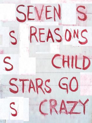 'Seven Reasons Child Stars Go Crazy' by Open Cluster CR-50, watercolour collage on cardboard, 7" x 4", 2018. (Photo courtesy of Evans Contemporary)