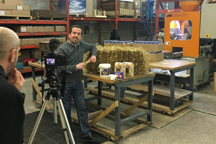 Percheron Plastic Inc. co-founder Matt Tanguay preparing his winning final pitch for Bears' Lair. (Photo: Percheron Plastic Inc. / Facebook)