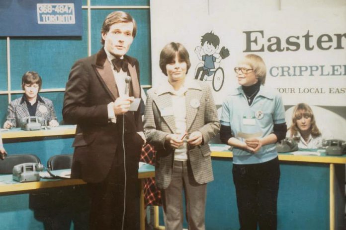 Graham Hart hosting the Easter Seals Telethon in the early 1980s. (Photo: CHEX Television)