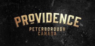 SOS and Flavour Fashion ownes Mike and Shelby Watt are opening Providence, a new men's wear store that also features a cafe, bar, and men's grooming area, in downtown Peterborough. (Logo design: Pioneer Inc)