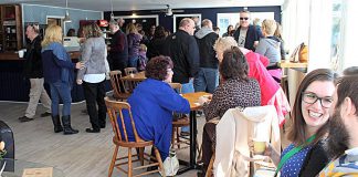 Some of the many people who attended the grand opening of Lock Stop Cafe at 1919 Lakehurst Road in Buckhorn on April 21, 2018. The cafe and restaurant is owned and operated by entrepreneur Kelli Coon, who also runs Coon's Cottage Care and Ship Shape Service in Buckhorn. (Photo: Lock Stop Café / Facebook)