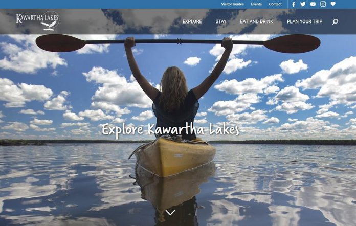 A screenshot of the award-winning Kawartha Lakes Tourism website.