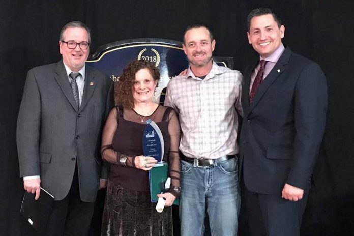 Bobcaygeon Horticulture Society president Ruth McIsaac with her Citizen of the Year Award from the Bobcaygeon & Area Chamber of Commerce. (Photo: Office of Jamie Schmale, MP Haliburton-Kawartha Lakes-Brock)