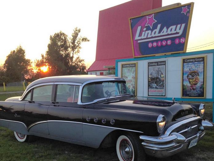 David Vahey of Omemee brought his 1955 Buick Super to the Lindsay Drive-In in 2017. Drive-in theatres were at the height of their popularity in the late 1950s. (Photo: Lindsay Drive-In / Facebook)