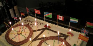 "You know something's important to you when it appears as your birthday cake", one of the photos in the "Life by Bike" SPARK Photo Festival exhibit on display at GreenUP in downtown Peterborough until the end of April. (Photo: Cam Douglas)