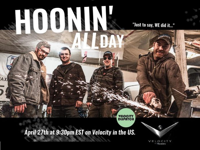 "Hoonin' All Day" airs on Friday, April 27th on on Velocity in the U.S. (Graphic courtesy of Jeremy Kelly, photo by Bryan Reid)