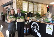 When he was Peterborough-Kawartha MPP, Jeaf Leal dropped in for a tour of Tiny Greens in downtown Peterborough on April 18, 2018 after announcing up to $430,000 in downtown revitalization funding for the City of Peterborough and municipalities within Peterborough County. (Photo: Tiny Greens / Twitter)